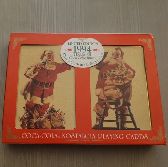 New! 1994 Coca-Cola Playing Cards in  a Collectible Tin - Picture 2 of 8